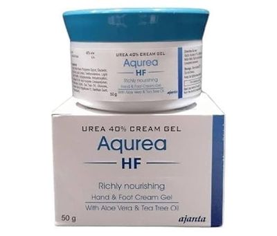 Ajanta AQUREA HF Hand & Foot Cream Gel, 50g Deep Moisturizing Formula for Dry, Cracked Skin, Repairs & Soothes Hands and Feet, Non-Greasy, Fast Absorbing