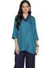 LetsDressUp Teal CottonSlub V-Neck Top for Women | XS to 8XL | Plus Size Tops for Women | Stylish Ethnic Tops | Printed Tops | Casual & Office Wear | view 1