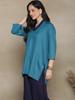 LetsDressUp Teal CottonSlub V-Neck Top for Women | XS to 8XL | Plus Size Tops for Women | Stylish Ethnic Tops | Printed Tops | Casual & Office Wear | view 2