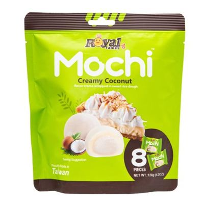 Royal Family - Mochi Creamy Coconut Wrapped In Sweet Rice Dough 8 Pieces, 120g (Imported-Taiwan)