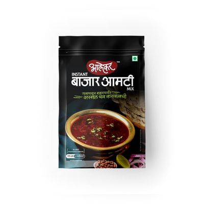 Alekar Instant Bajar Amti Mix | Ready to Cook | 3 Easy Steps |Ready in Just 10mins | 175 Gm | Serves 2 |No Preservative | Just Add Water (Pack of 1)