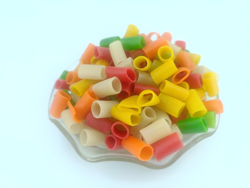 advancedestore multi colour ring shaped papad/Ring Size Colourful Papad Ready to Fry Snack | Multicolour Fry Item Small Pipes 3D Papad Fryums 400g