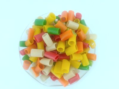 advancedestore coulor Ring fingers fryums ready to fry papad/multi coloured ring pipe shapeRing Size Colourful Papad Ready to Fry Snack | Multicolour Fry Item Small Pipes 3D Papad Fryums 900g