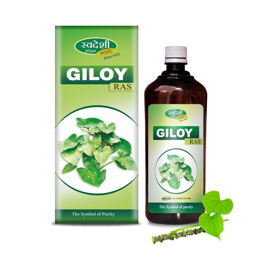 Swadeshi Ayurved Giloy Ras, Natural Immunity Booster, Fever Relief, Supports Diabetic Health, Improves Digestion & Skin Health - 500 ml