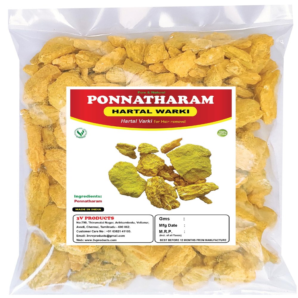 3V PRODUCTS Ponnatharam 40 Grms | Hartal Warki | Varki | Pili for Hair Removal
