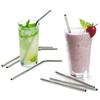 Azinoor Reusable Stainless Steel Straws for Drinking with Brushes 8.5 Inches BPA-Free Metal, Thick, Long (2 Bent + 2 Straight +1 Brush) view 4