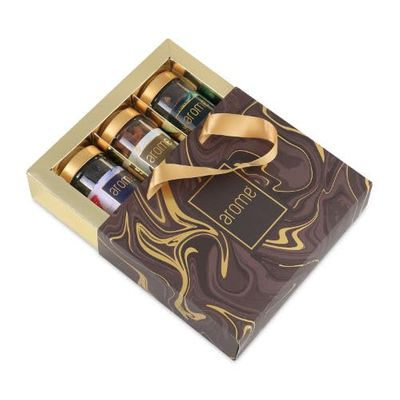 Arome 3 Quarter Fluid Dry Fruit Gift Box A Perfect Blend of Honey Caramel Almonds, Pudina Cashews, and Sweet-Sour Raisins Perfect for Snacking (Brown)