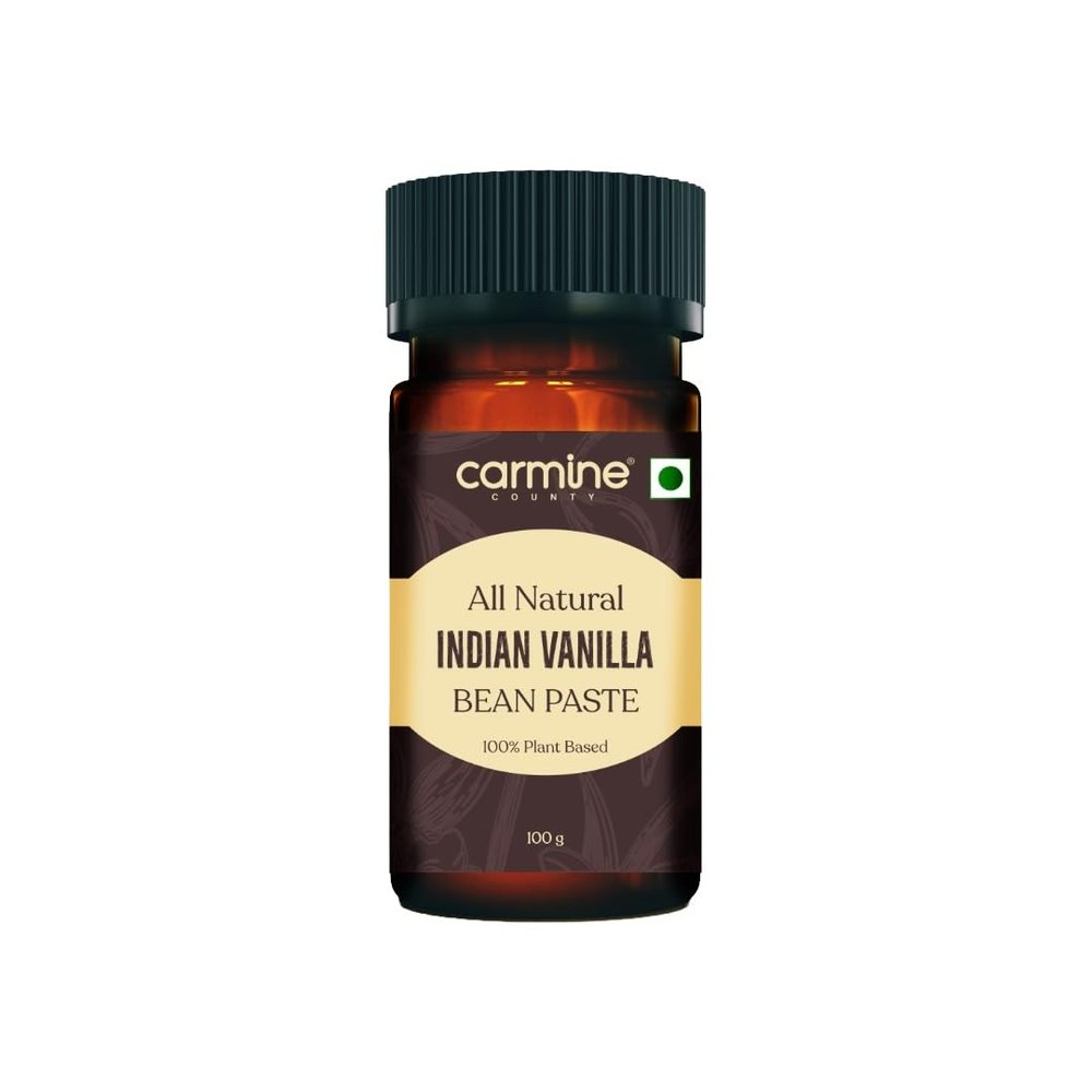 Carmine County Indian Vanilla Bean Paste 100g | All Natural | Rich & Aromatic Premium Vanilla Extract Alternative | Farm-Sourced Vanila | Ideal for Baking, Desserts & Beverages