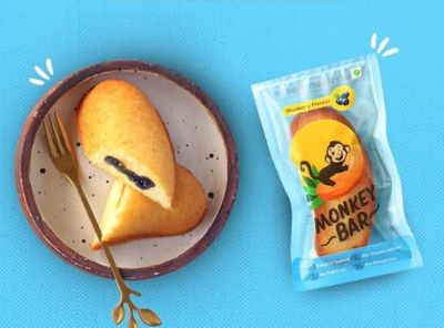 Monkey Bar Cakes with Blueberry filling | Freshly Baked | No Palm Oil | Eggless | Pack of 8 x 42g
