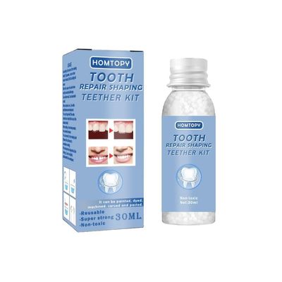 HOMTOPY Tooth Repair Kit, 30ml Moldable Beads for Temporary Teeth Fixes, Teeth Gaps, Missing or Broken Teeth, Shaping Tools & Dental Filling Solution