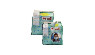Indo Chem We Care 3 Layer Surgical Face Masks with Nose Pin Non-Woven Fabric Comfortable, Breathable Anti-Pollution Disposable Masks, Mask for Daily Use - 50 Masks/Box (Green & Grey, pack of 2)