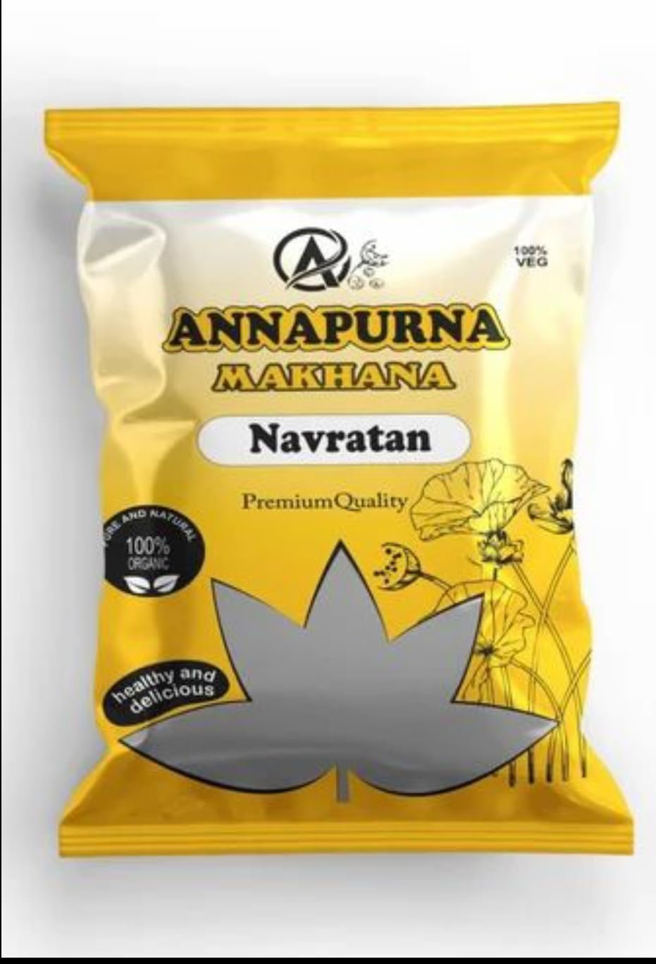 Annapurna Makhana Navratan 6 Mix Fox Nuts Big Size Rasgulla Makhana (1kg)