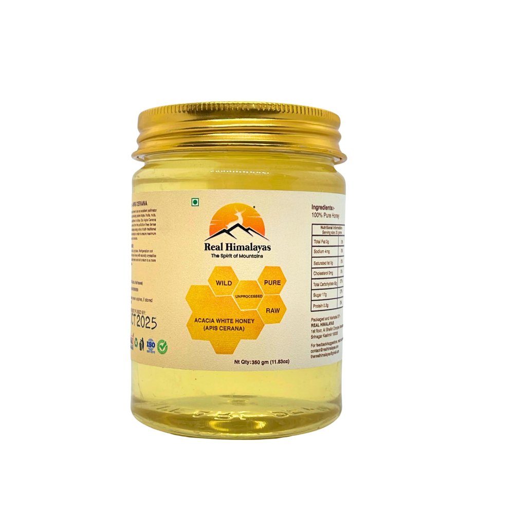 Acacia Honey by Real Himalayas - 100% Natural, Ethically Sourced Organic Sweetener - 350g (Crimson White)