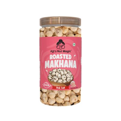Ajji's Nut Magic Roasted Makhana Pink Salt | Flavored Healthy & Crunchy Snacks | Puffed Kernels Fresh Fox Nuts, Ready to Eat | Roasted Flavored Makhana Mix lotus seeds | Savory Snack, Crunchy & Flavorful (Pack of 1)-70g