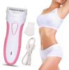 Crotomak 2 in 1 Women's Painless Shaver Rechargeable Double Razor For Hair Wet & Dry Bikini Line Trimmer, Under Arms & Legs (Pink & White) view 3