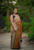 KAMANA TEXTILE QUALITY FASHION Women's Pure Cotton Handloom Multicolor Saree,Special Attractive Cotton Material Stretcher (Black,Deep Green,Cream,Brown) view 3