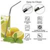 EPICK Reusable Stainless Steel Straws for Drinking with Brushes 8.5 Inches BPA-Free Metal, Thick, Long (2 Bent + 2 Straight +1 Brush) view 2