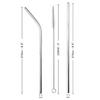 EPICK Reusable Stainless Steel Straws for Drinking with Brushes 8.5 Inches BPA-Free Metal, Thick, Long (2 Bent + 2 Straight +1 Brush) view 3