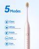 CindyLary 2 Pack Electric Toothbrush Set, Comes with 12 Brush Heads & 2 Electric Toothbrush,5 Modes with 2 Minutes Built in Smart Timer, One Charge for 60 Days, 38000 VPM Motor,Black and Pink. view 3
