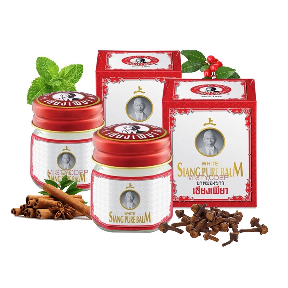 SiangPure Traditional Thai Pain Relief Harbal White Massage Balm/Relieve Of Insect Bite 40Gm (Pack of 2)