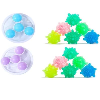 Shivkari Solid Colorful Laundry Ball Reusable Washing Laundry Dryer Ball 10 - Pcs & Hair Filter - 2 Pcs Cleaning Mesh Bag