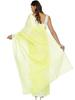 Lavangi Women's Lucknow Chikan Hand Embroidered Keel Work Cotton Saree With Blouse (Lemon Yellow) view 3