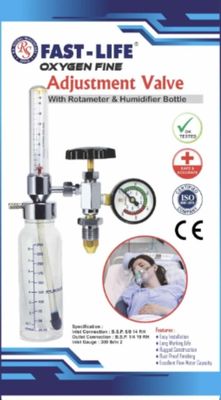Fast-Life Oxygen Fine Adjustment Valve with Rotameter and Humidifier Bottle, 150 cm