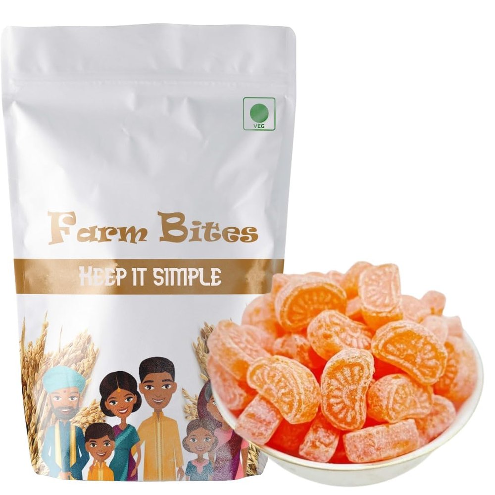 Farm Bites - Candy Crew Orange Candy | Narangee | SantraToffee | No Transfat | Sweet Toffee | Narangee Candy - 1 KG