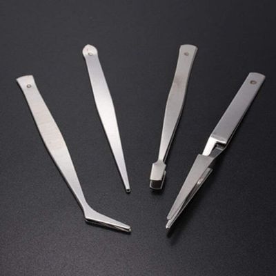 53 Arts 4PCS Stainless Steel Tweezer Set for Nail Art Precision and Detailing