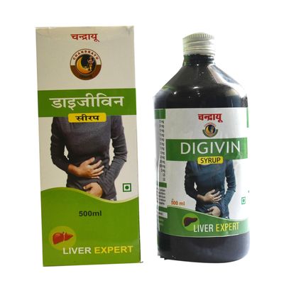 Chandrayu Digivin Herbal Syrup For Liver Detox - Healthy Tonic With Herbal Properties | Helps To Improved Digestion & Better Appetite | Herbal Tonic | Can Enhanced Liver Health - 500ml