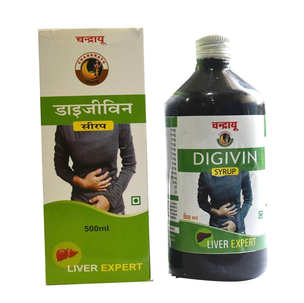 Chandrayu Digivin Herbal Syrup For Liver Detox - Healthy Tonic With Herbal Properties | Helps To Improved Digestion & Better Appetite | Herbal Tonic | Can Enhanced Liver Health - 500ml
