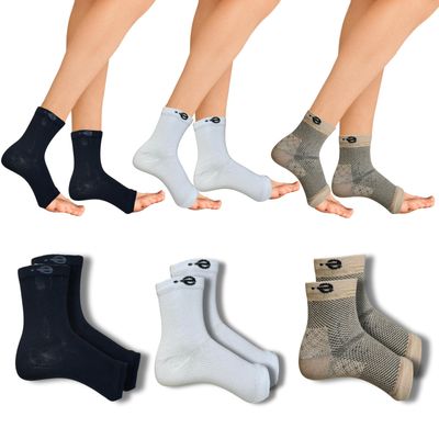 Ecosync Medical Compression Socks for Plantar Fasciitis & Heel Spur | Diabetic-Safe, Breathable Material | Daily Walking & Sports Support