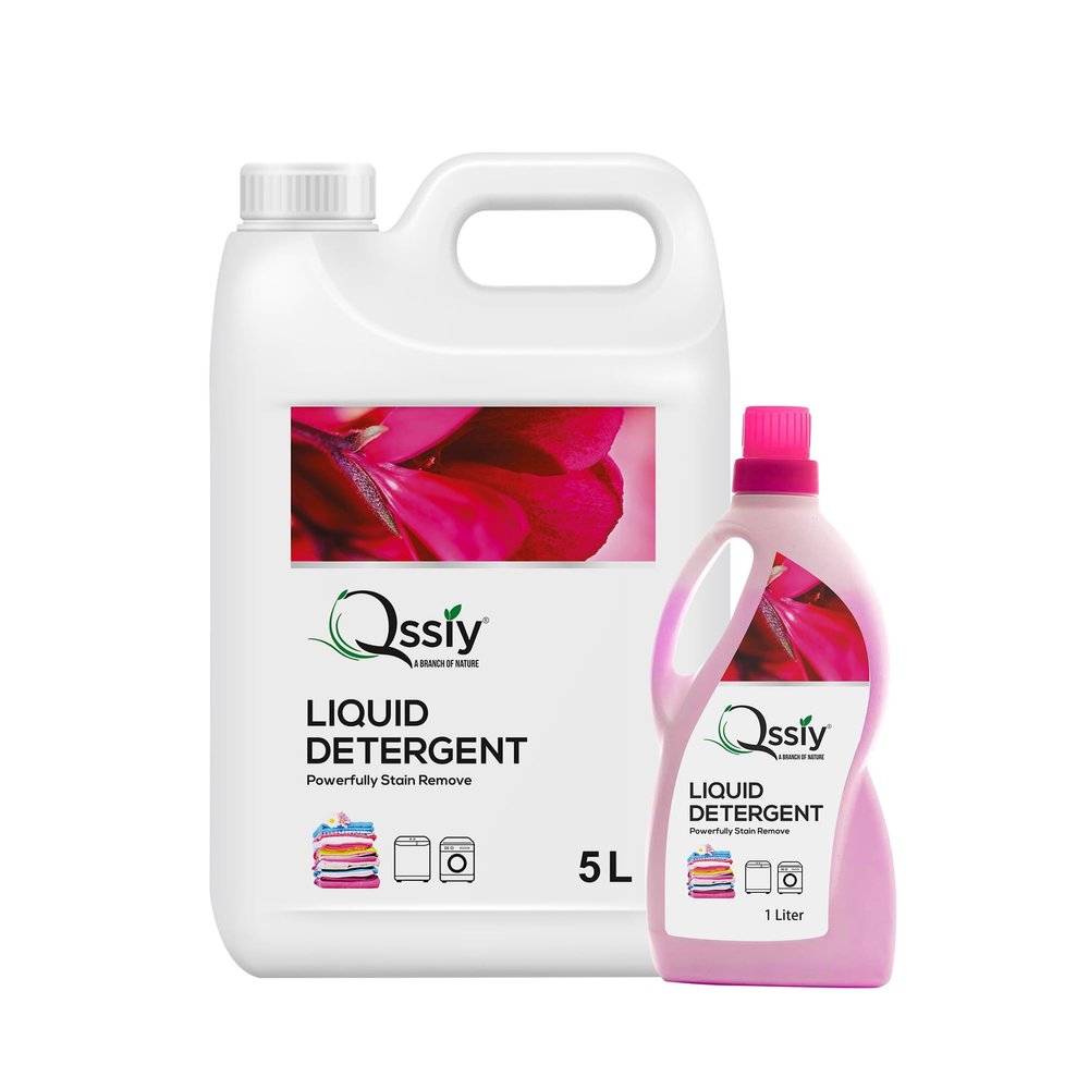 Qssiy liquid detergent 6 Liter | Laundry Liquid For Fabric Care | liquid detergent for Top Load and Front Load Washing Machine | Balanced PH, Non-toxic, 5+1 Liter (Lily)