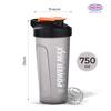 ASIAN Plastowares - Power Max Shaker | Leak-Proof Gym Shaker 750ML | BPA-Free | Sipper for Protein Shakes | Workout | Sports Shaker | Easy-to-Carry | Lightweight & Durable Design | Black, Plastic view 3