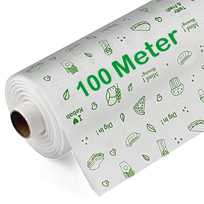 HEAVIX Food Wrapping Paper Roll 100 Meters Single Pack | Roti Wrap | Food Grade | Non Stick I Microwave Safe | Butter Paper | Core Roll Inside 100% Hygienic (2, 100 Meters)