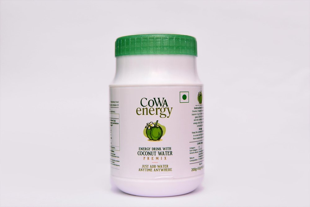 CoWa energy - Energy Drink with Coconut Water Premix (for Reconstitution) | For Hydration and Energy, | 250 Gm Jar