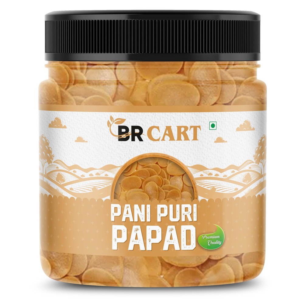 BR Cart Instant Pani Puri Papad | Ready-to-Fry Golgappa Fryums | Perfect for Homemade Puchka | Crispy & Crunchy Fry Papad Snack  Convenient Jar Packaging (1 Kg)