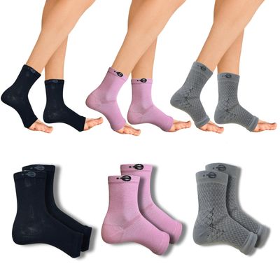 Ecosync Comfort Socks for Long Standing, Walking & Work Shoes | Arch Support & Heel Cushion | For Pain & Swelling Relief