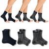 Compression Socks | Bamboo Cotton Open Toe | Women & Men | Plantar Fasciitis Socks for Neuropathy | Arch Support | Ankle & Foot Swelling | Black, Inverted Black, Dot Black | Pack of 3 view 1