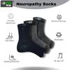 Compression Socks | Bamboo Cotton Open Toe | Women & Men | Plantar Fasciitis Socks for Neuropathy | Arch Support | Ankle & Foot Swelling | Black, Inverted Black, Dot Black | Pack of 3 view 2
