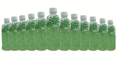 Basil Delight Flavored Drink with Basil Seed,Flavored Fruit drink, Ready to Serve Drink (250ml pack of 12, Muskmelon)