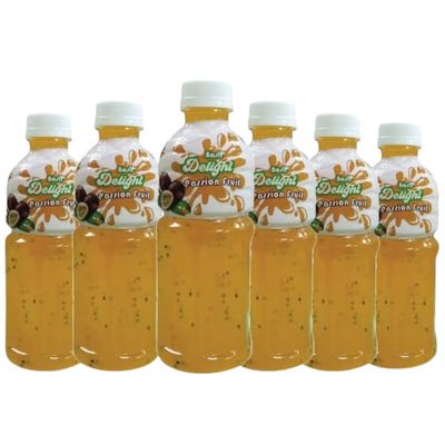 Basil Delight Flavored Drink with Basil Seed,Flavored Fruit drink, Ready to Serve Drink (250ml pack of 6, Passion fruit)