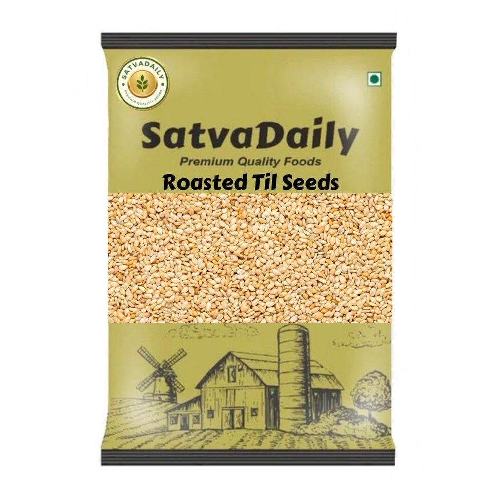 SatvaDaily Roasted Til | 800g | Roasted Sesame Seeds for Eating