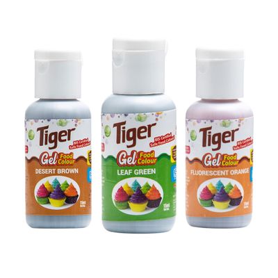 Tiger Desert Brown, Fluorescent Orange, Leaf Green Premium Liquid Food colour