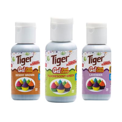 Tiger Lavender, Fluorescent Green, Desert Brown Premium Liquid Food colour