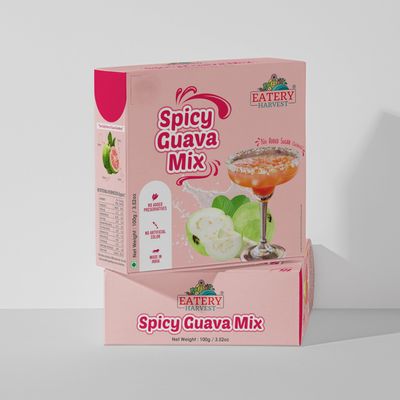 Eatery Harvest Spicy Guava Ready Premix 100 g(10 g*10 sachets) SUGAR FREE, Diabetic friendly, Cocktail mocktail mixer, ready drink just add water, Spicy guava Spritzer mocktail, No added color, No added sugar, Vegan