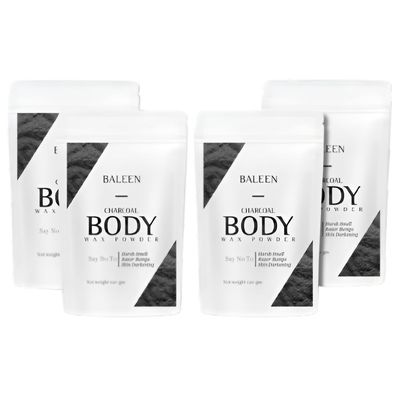 BALEEN Bikini Wax Powder Women with Charcoal 120 Gm (Pack Of 4) | Painless Herbal Hair Removal Powder for women Bikini Area, Legs, Hands & Underarms with No Harmful Chemicals, No Irritation