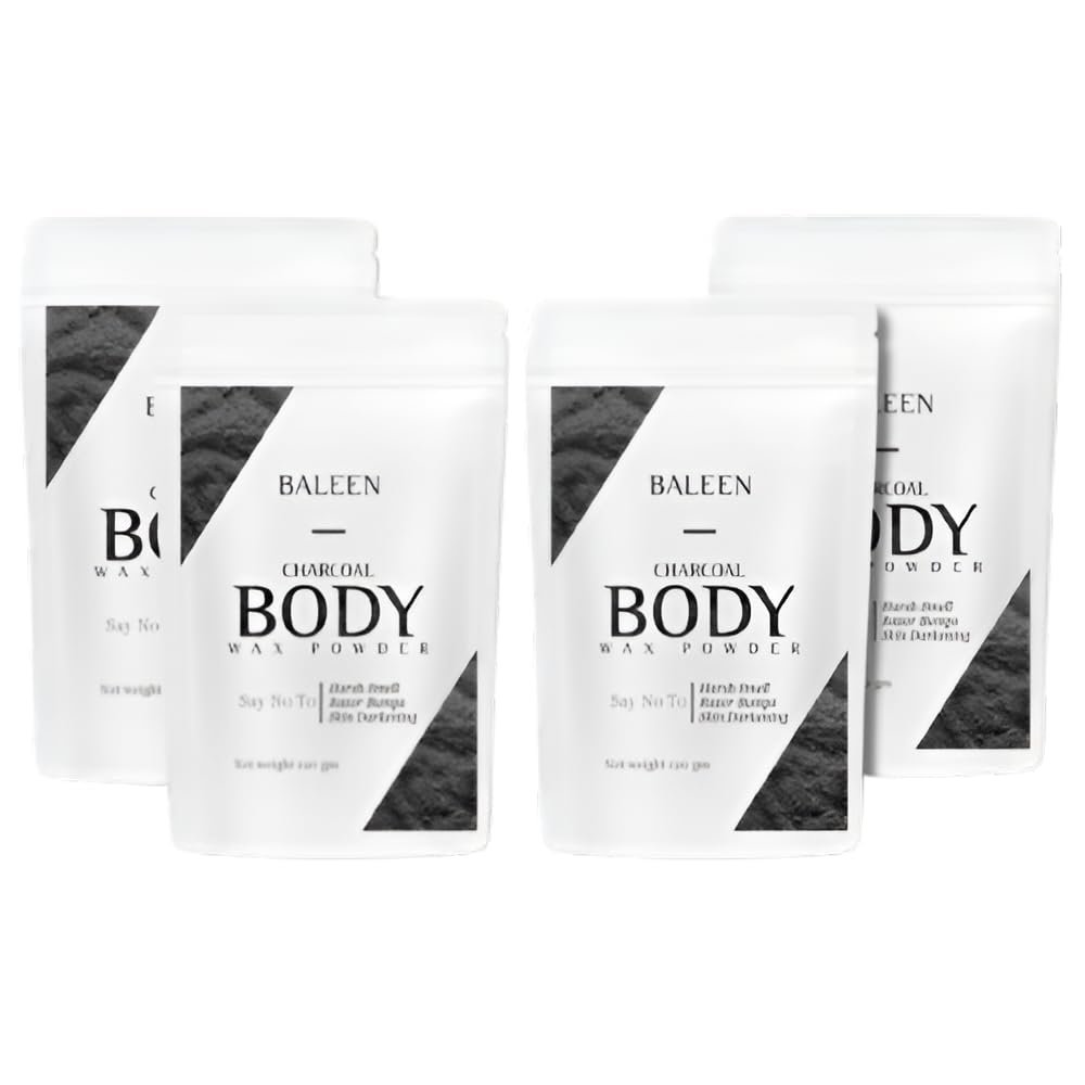 BALEEN Bikini Wax Powder Women with Charcoal 120 Gm (Pack Of 4) | Painless Herbal Hair Removal Powder for women Bikini Area, Legs, Hands & Underarms with No Harmful Chemicals, No Irritation