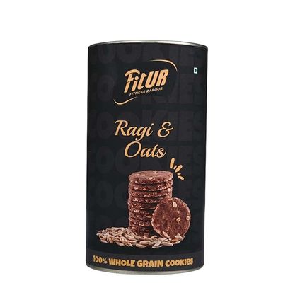 Fitur Ragi Oats Cookies (Biscuits)- 170g | Natural Tasty & Healthy Cookies | Crunchy, Gluten-Free, No Maida | Nutrient-Rich, Vegetarian Delight | No Preservatives & Artificial Flavors | Perfect for Snacking & Gifting