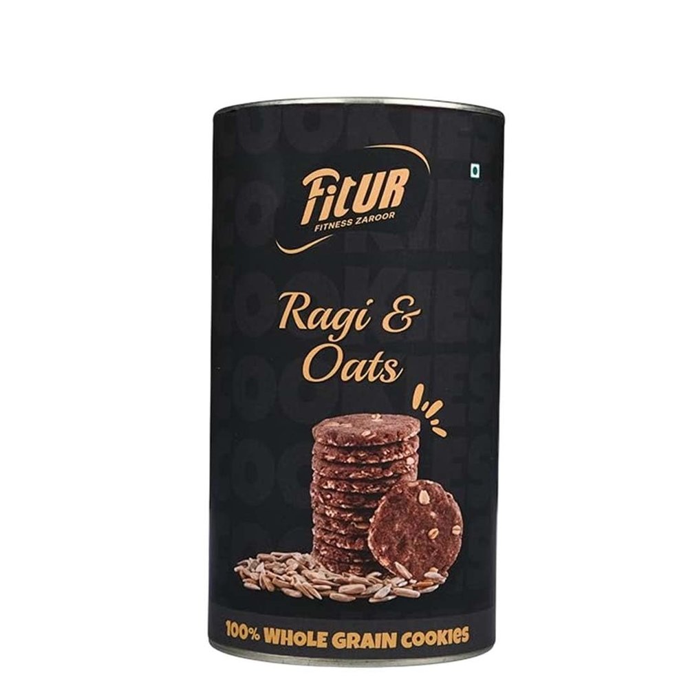 Fitur Ragi Oats Cookies (Biscuits)- 170g | Natural Tasty & Healthy Cookies | Crunchy, Gluten-Free, No Maida | Nutrient-Rich, Vegetarian Delight | No Preservatives & Artificial Flavors | Perfect for Snacking & Gifting
